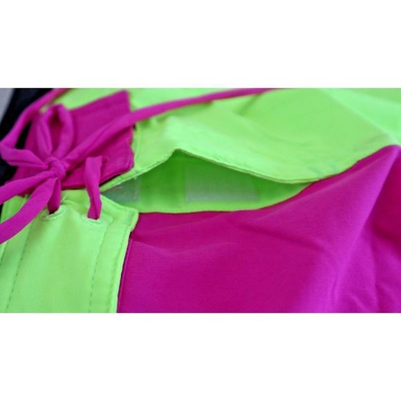 LoveShackFancy x Hurley Women's Sz L Neon Solid Blocked Boardie Swim Skirt $75 - Picture 9 of 10
